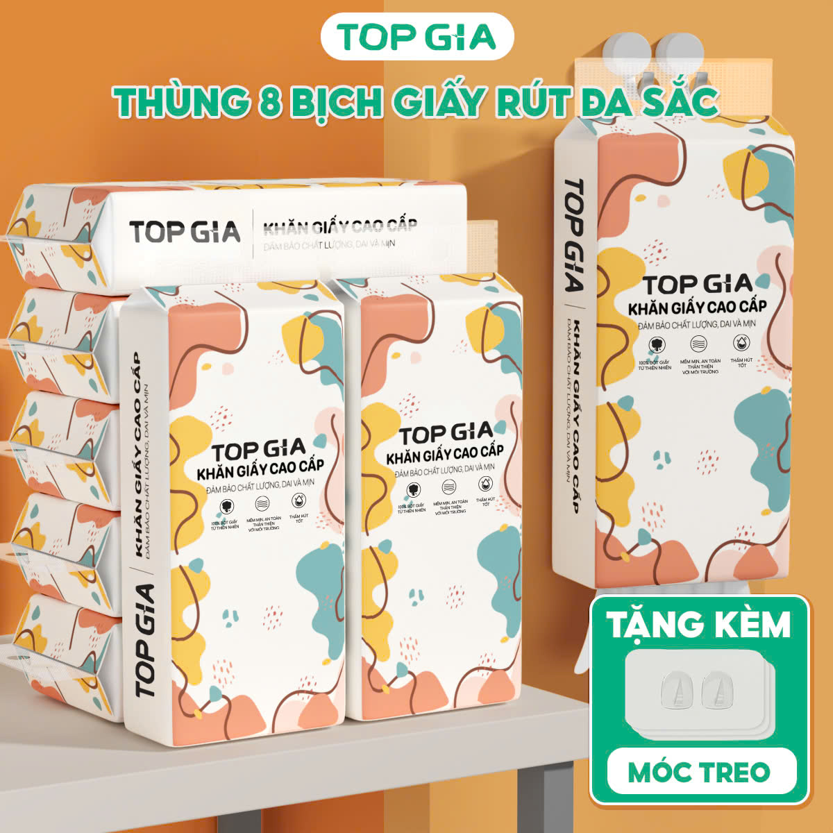 Giấy vệ sinh rút đáy treo tường Đa Sắc