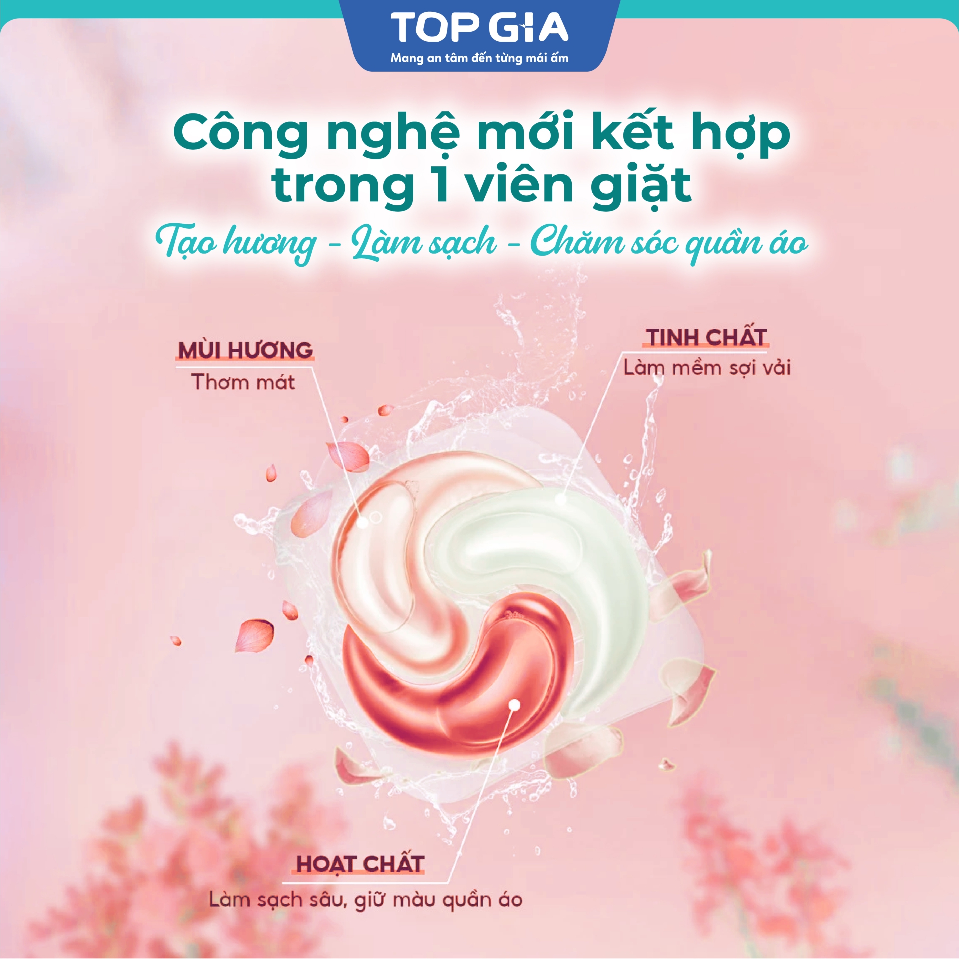 Viên giặt hương hoa hồng